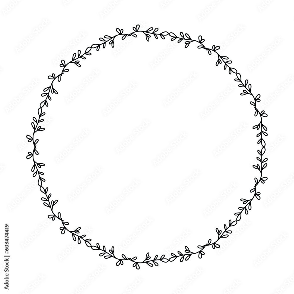 Floral circle round border flower frame ring for decoration ornament in vector illustration Floral circle round border flower frame ring for decoration ornament in vector illustration