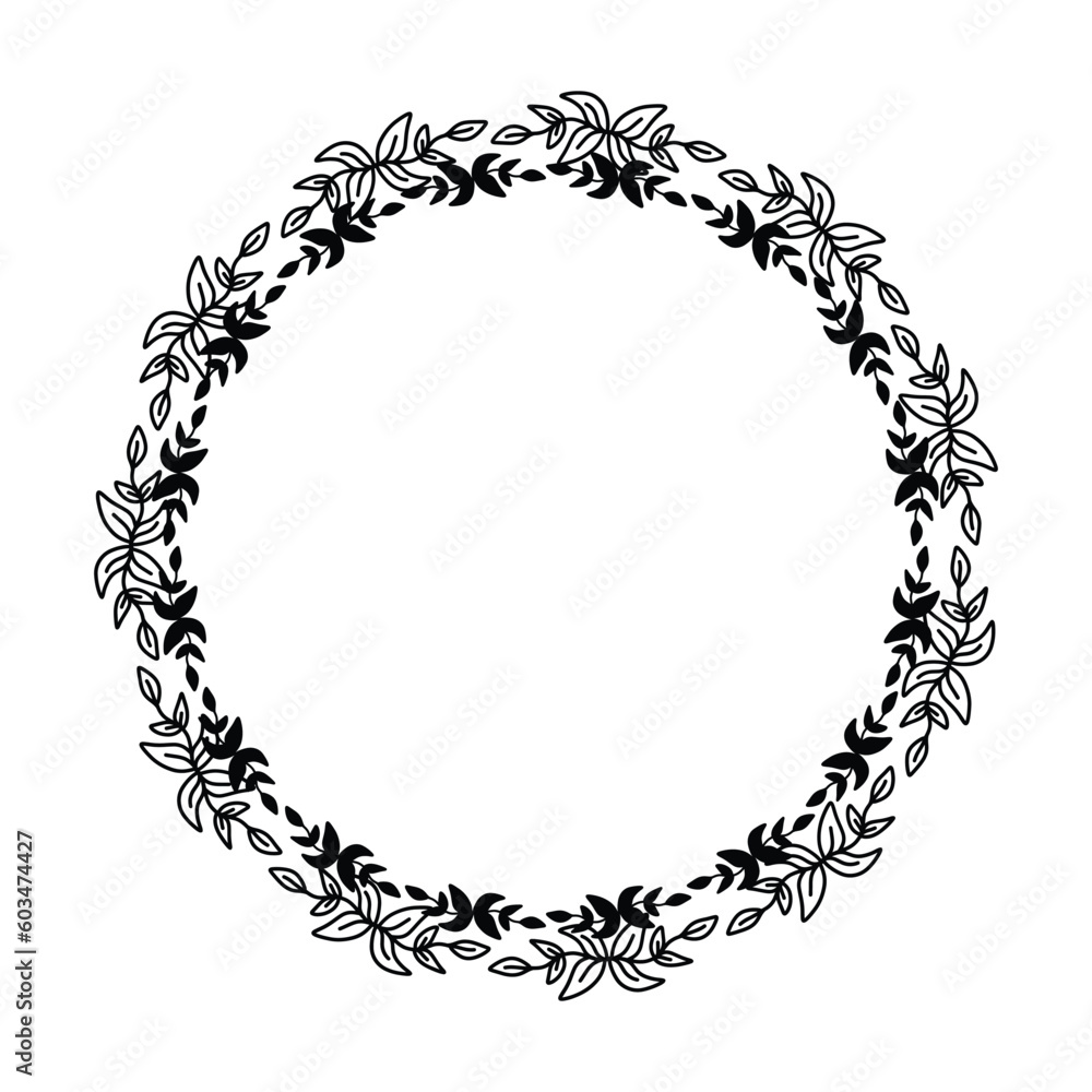 Floral circle round border flower frame ring for decoration ornament in vector illustration Floral circle round border flower frame ring for decoration ornament in vector illustration