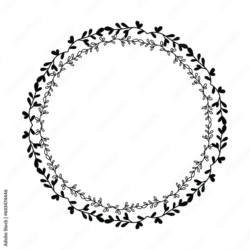 Floral circle round border flower frame ring for decoration ornament in vector illustration Floral circle round border flower frame ring for decoration ornament in vector illustration
