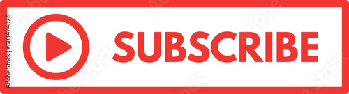 red subscribe channel button icon vector isolated on white background 