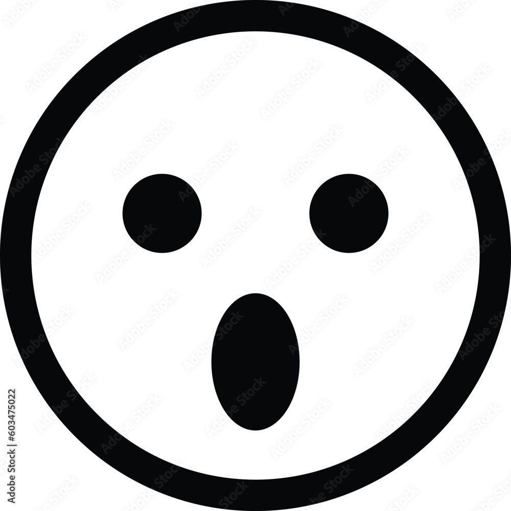 wow icon vector . surprised wow emoji for social media wow icon vector . surprised wow emoji for social media