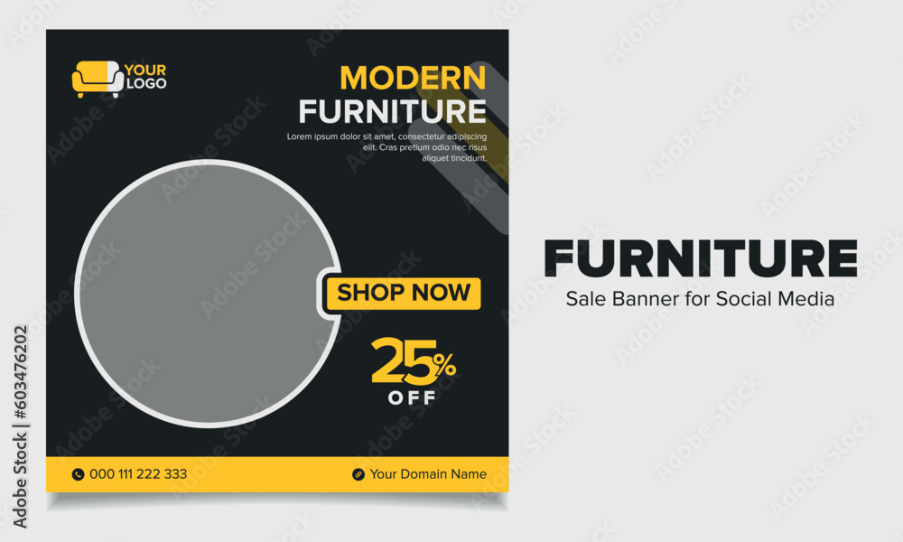 Furniture sale banner template for social media Furniture sale banner template for social media