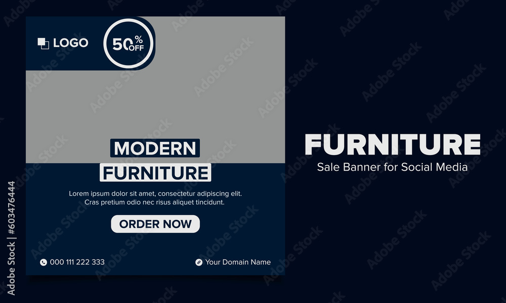 Furniture sale banner template for social media Furniture sale banner template for social media