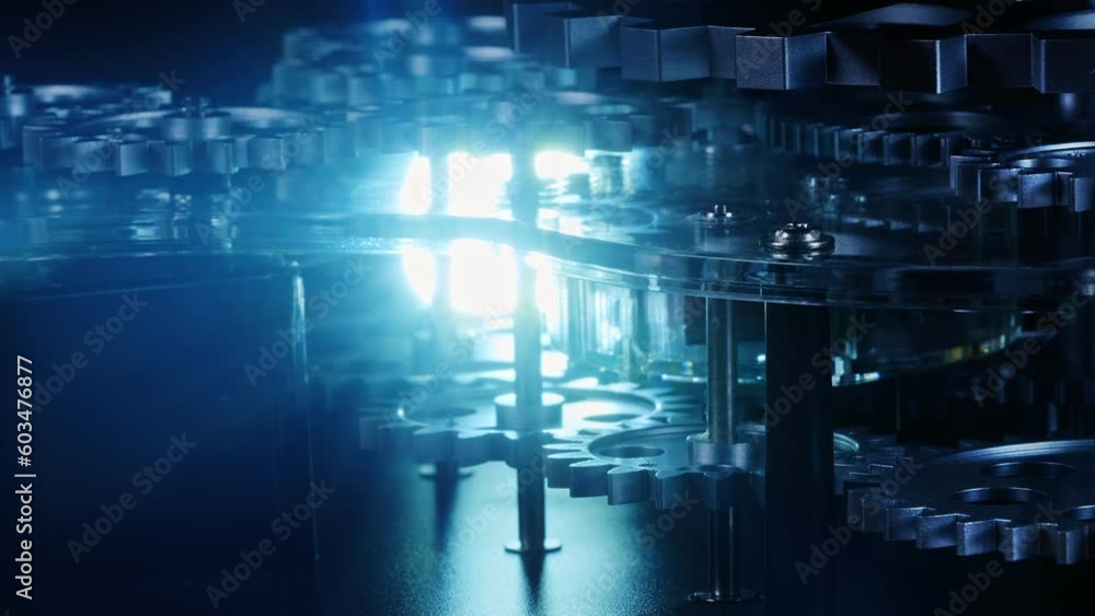 Abstract Mechanic Turning Industrial Clock Gears Abstract Mechanic Turning Industrial Clock Gears