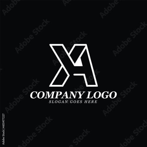 YA monogram logo style design template