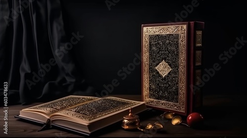Fotografie, Obraz Quran holy book on dark background