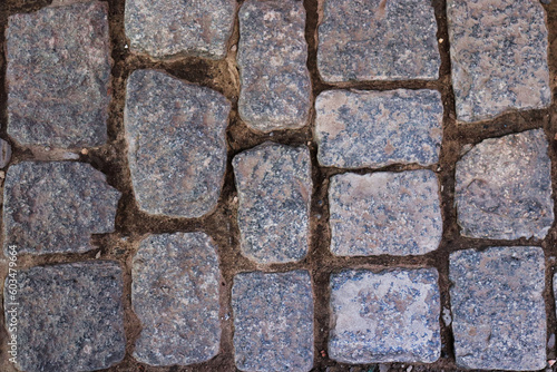 Stone cobblestone on a path