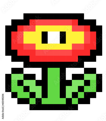Old video game. flower pixel art