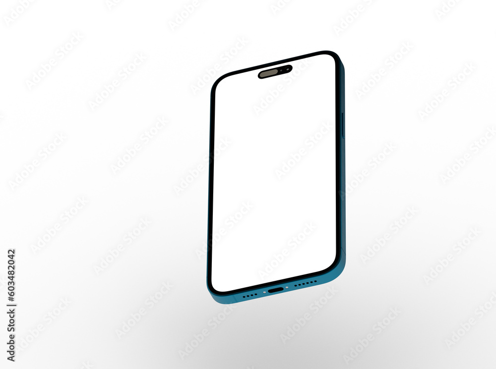 smartphone With Blank Screen in 3d smartphone With Blank Screen in 3d