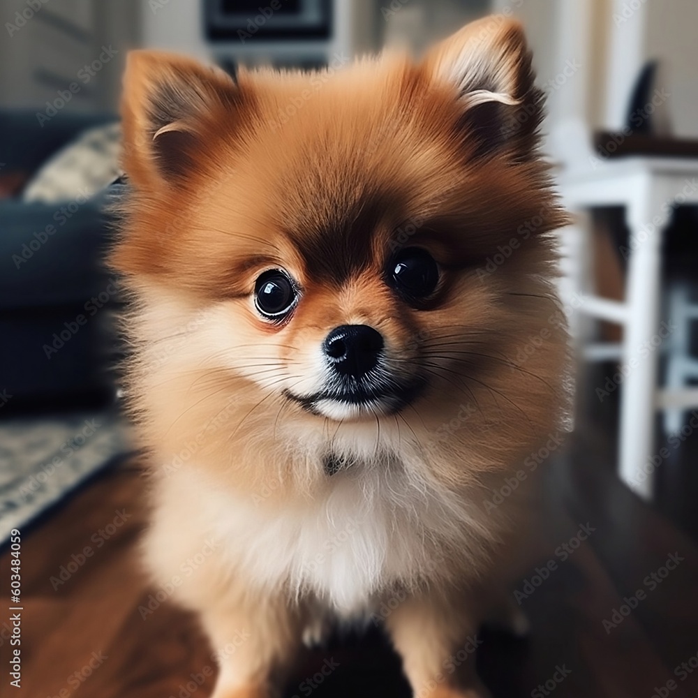 pomeranian dog portrait, Generative AI. pomeranian dog portrait, Generative AI.