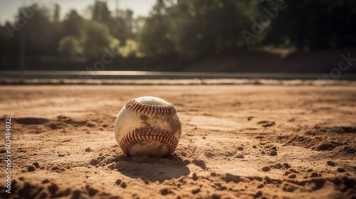 baseball on the field, Generative AI.