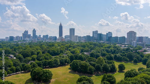 The midtown Atlanta skyline from Piedmont Park photo