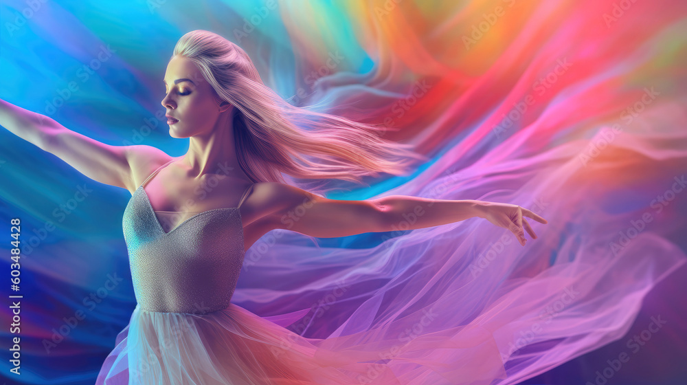 Ballerina. Young graceful woman ballet dancer. Generative AI Ballerina. Young graceful woman ballet dancer. Generative AI