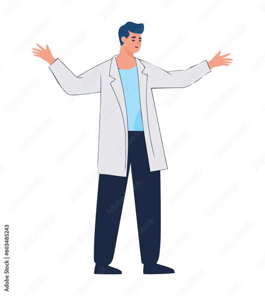 Medical professional in lab coats working Medical professional in lab coats working
