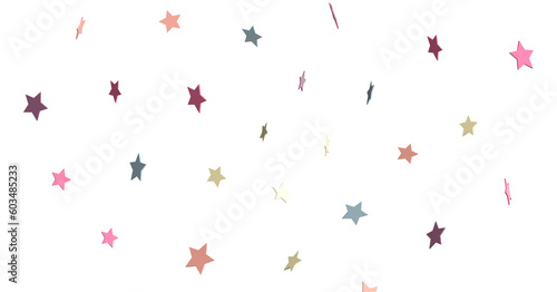 colorful stars background, sparkle lights confetti falling. magic shining Flying christmas stars on night png transparent