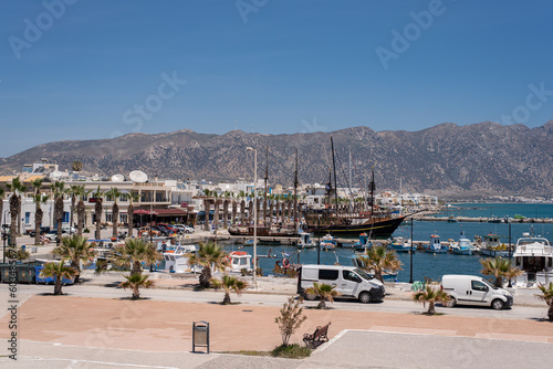 kardamena harbour port kos island greece travel trip tour Mediterranean vibes holidays summer sea town ship cars palm trees