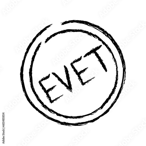 Stamp with Turkish word Evet means yes. Vector illustration. 