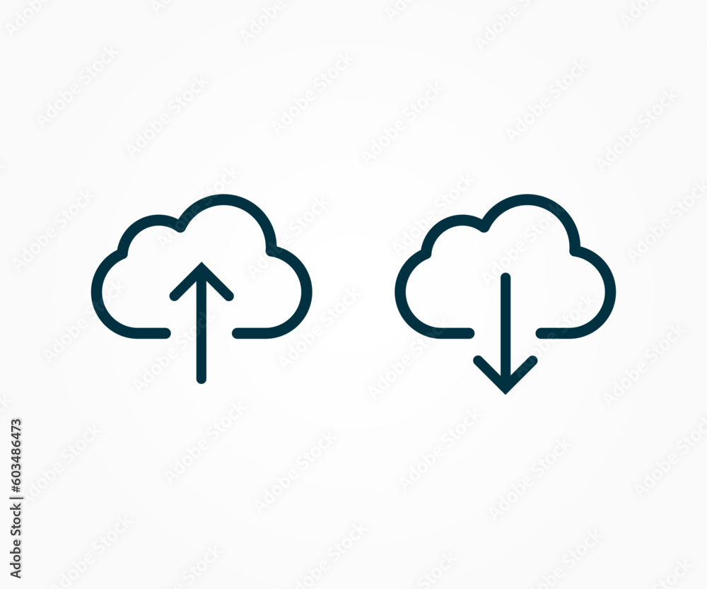 Upload and Download cloud storage icon. Upload and Download data symbol. Cloud storage symbol. Upload and Download cloud storage icon. Upload and Download data symbol. Cloud storage symbol.