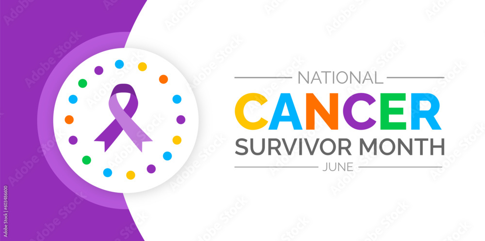 Cancer Survivors Month background or banner design template celebrated in June. vector illustration.