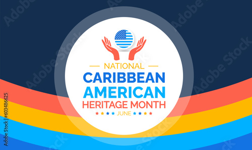 Caribbean American Heritage Month background or banner design template celebrated in june. vector illustration.