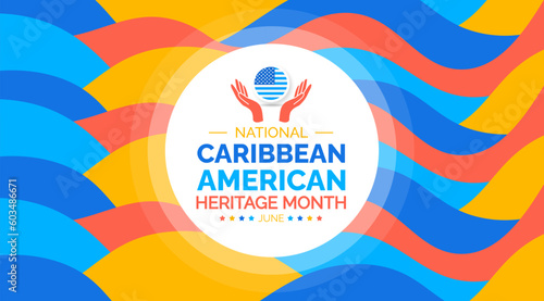 Caribbean American Heritage Month background or banner design template celebrated in june. vector illustration.