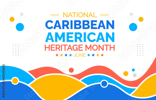 Caribbean American Heritage Month background or banner design template celebrated in june. vector illustration.