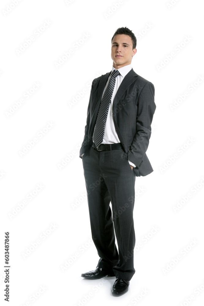 Businessman young stand up, full length on white background Businessman young stand up, full length on white background