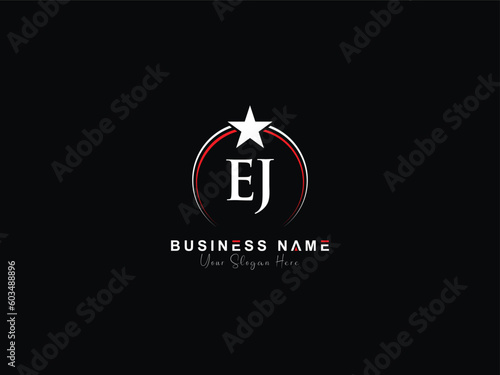 Initial letter EJ business logo with luxury star, monogram Ej je logo icon photo