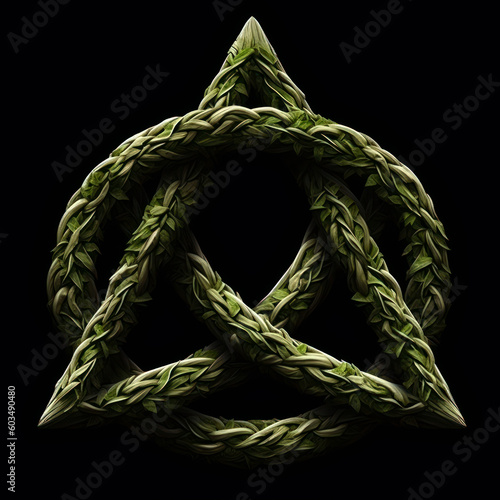 nature theme trinity sign symbol . Generative Ai