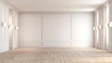 Beautiful lighting from white texted wall and light floor. (Generative AI)