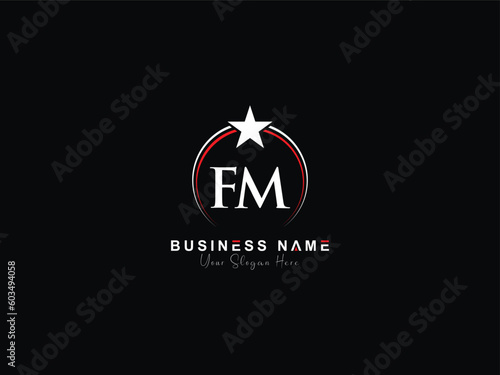 FM, fm initial logo, star Fm letter logo