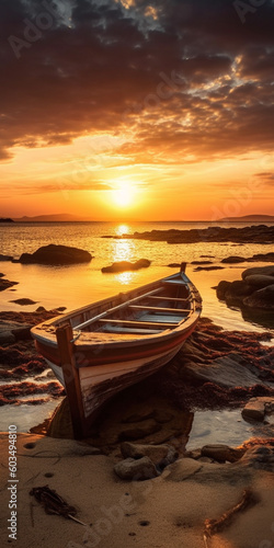 sunset on the beach, boat, sailboat, fishing, fish, cast, sun, gondole, india, china, asian, japan, indenesia, usa, eeuu, america, argentina, playa photo