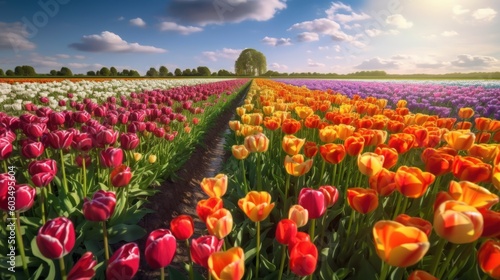 tulip farm field  generative ai