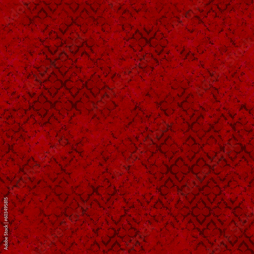 Distressed Red Damask Grunge Seamless Background Texture