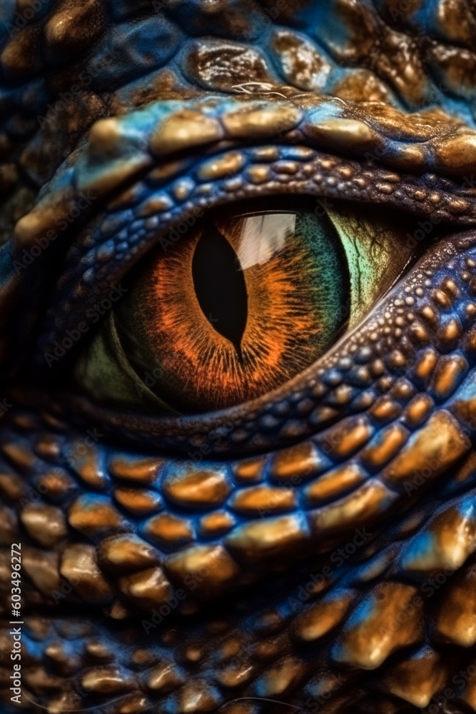 Fototapeta premium close up of a lizard, lizard, crocodile, head, eyes, lizard, camaleon, iguana, zoo, animal, evil, snake, monster, texture