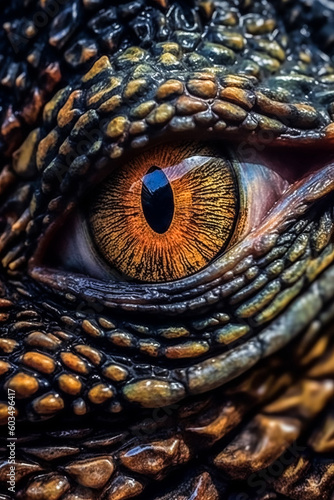 close up of a dragon, lizard, crocodile, head, eyes, lizard, camaleon, iguana, zoo, animal, evil, snake, monster, texture © federico