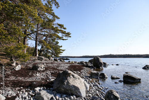 Fotografija Natural rock seaside landscape archipelago view in Sweden, Nynäshamn