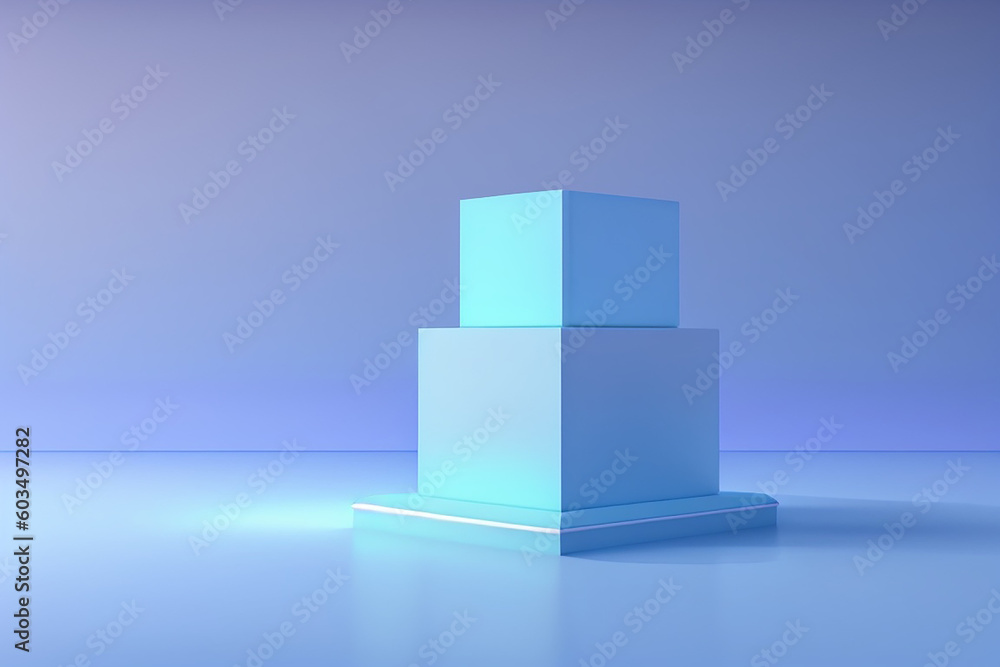 Abstract mock up scene pastel color. Geometry shape objects podium background for product. 3d rendering. 