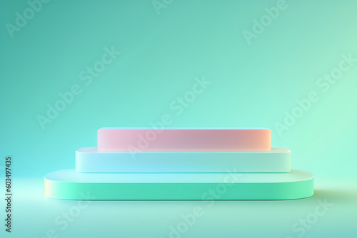 Abstract mock up scene pastel color. Geometry shape objects podium background for product. 3d rendering. 