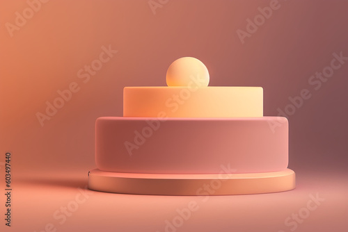 Abstract mock up scene pastel color. Geometry shape objects podium background for product. 3d rendering. 