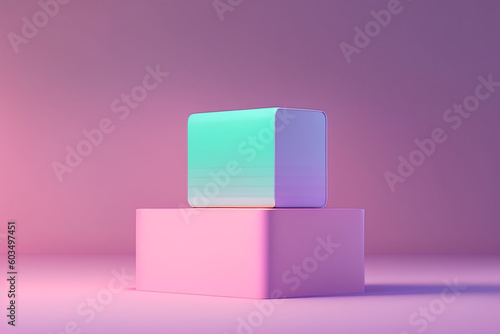 Abstract mock up scene pastel color. Geometry shape objects podium background for product. 3d rendering. 