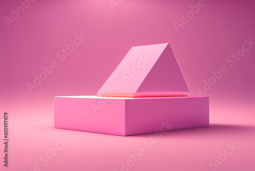 Abstract mock up scene pastel color. Geometry shape objects podium background for product. 3d rendering. 