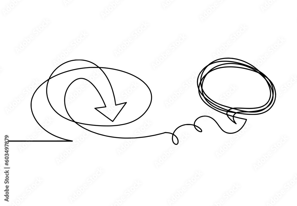 Abstract continuous lines arrows and comment as drawing on white background Abstract continuous lines arrows and comment as drawing on white background