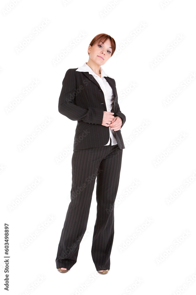 pretty businesswoman isolated over white background pretty businesswoman isolated over white background