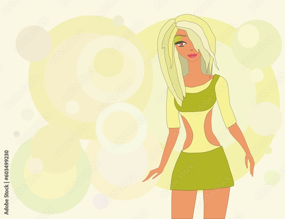 Vector illustration of young beautiful happy girl Vector illustration of young beautiful happy girl