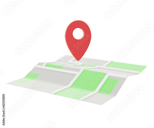 Free Download 3d illustration icon of paper map for UI UX web mobile app social media ads - GFXLoad