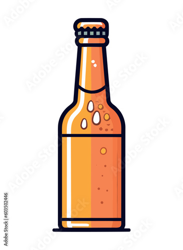 Beer bottle icon symbolizes refreshing drink celebration