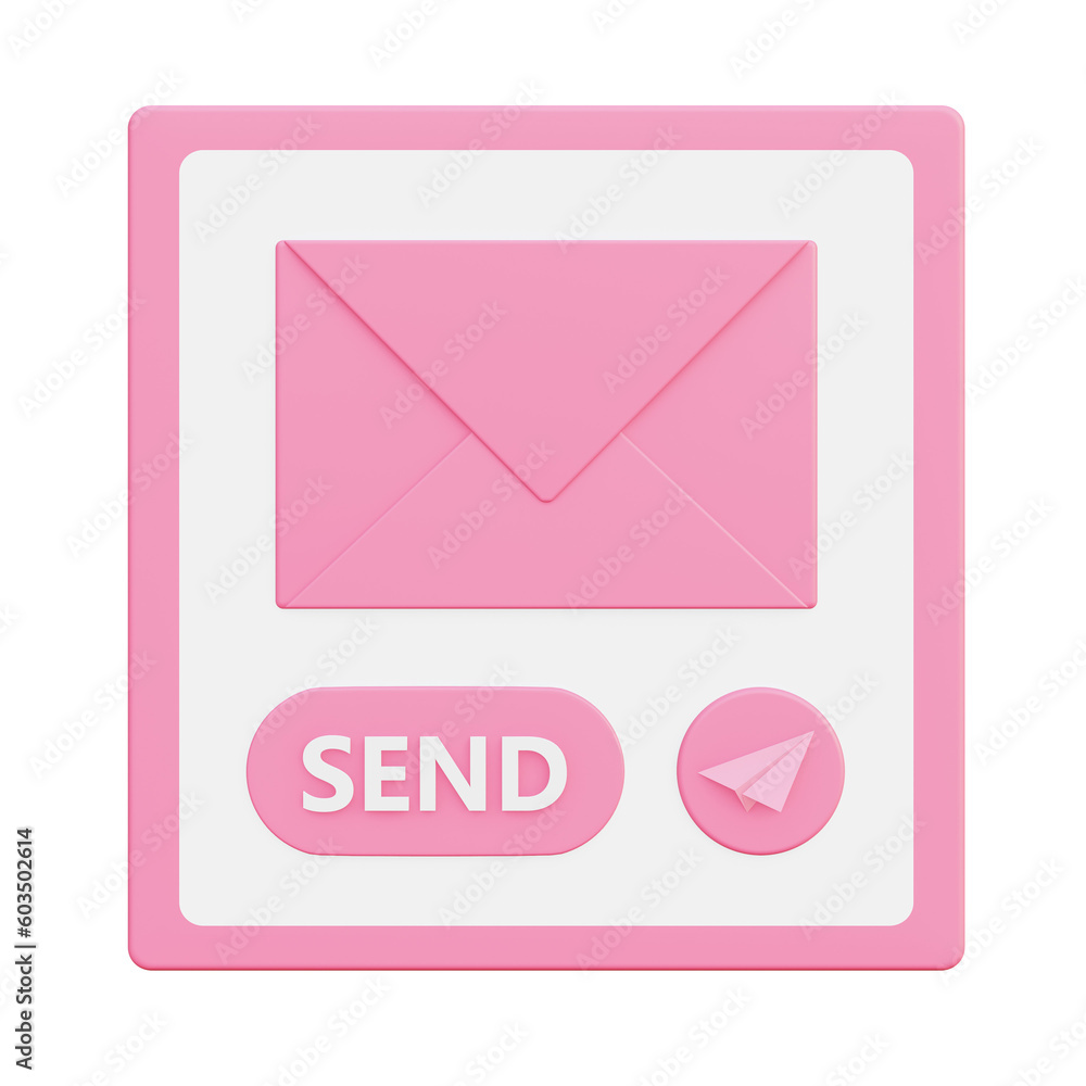 3d illustration icon of pink sending mail for UI UX web mobile app social media ads 3d illustration icon of pink sending mail for UI UX web mobile app social media ads