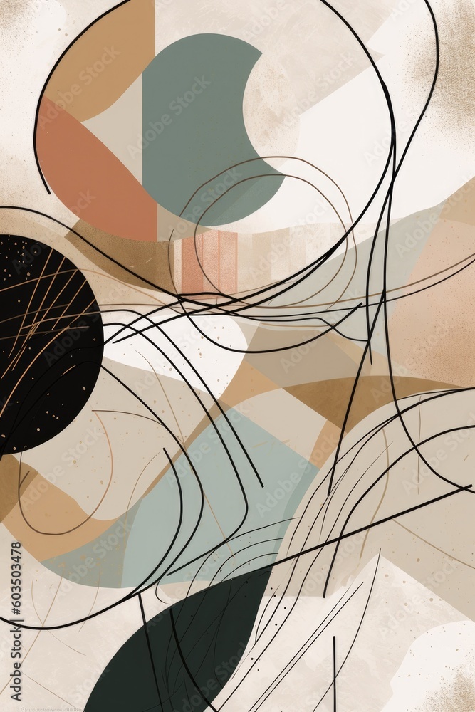 Abstract art of geometric shapes Generative AI Abstract art of geometric shapes Generative AI