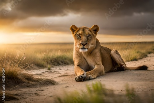 lion in the grass and forests see near the river © Huzaifa
